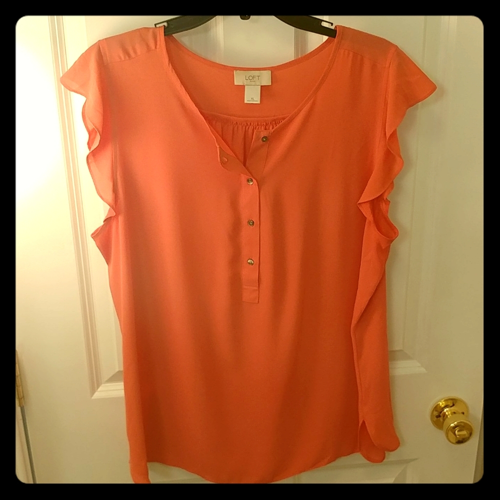Loft Coral Sleeveless Blouse